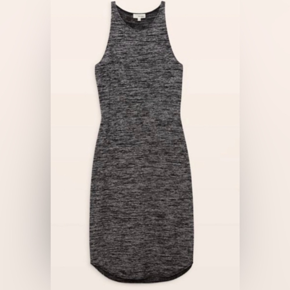 Aritzia Wilfred Free Chrissy Dress Bodycon Jersey Reposa Dress Marled Black Grey